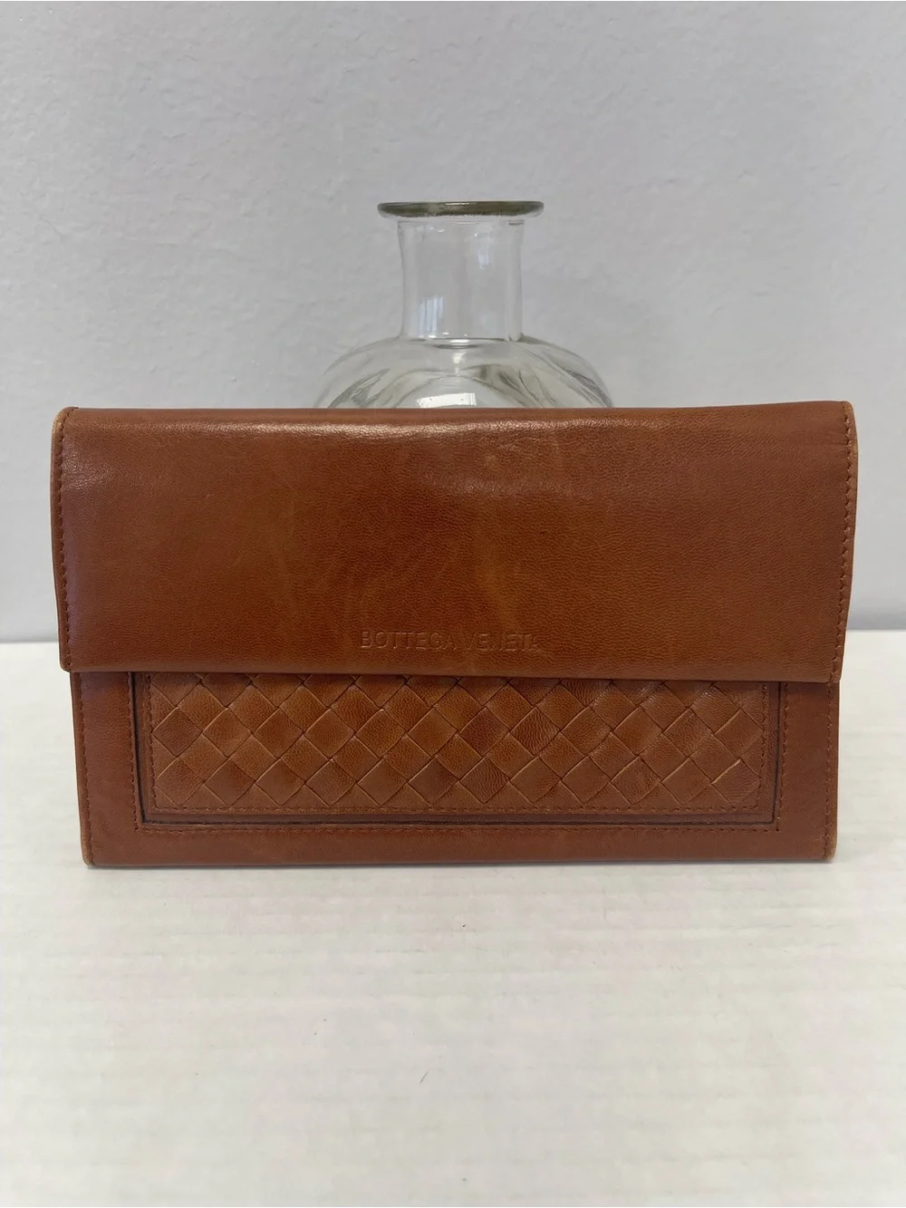 Bottega Veneta Vintage Men’s Brown Intrecciato Leather Wallet Clutch - Preowned